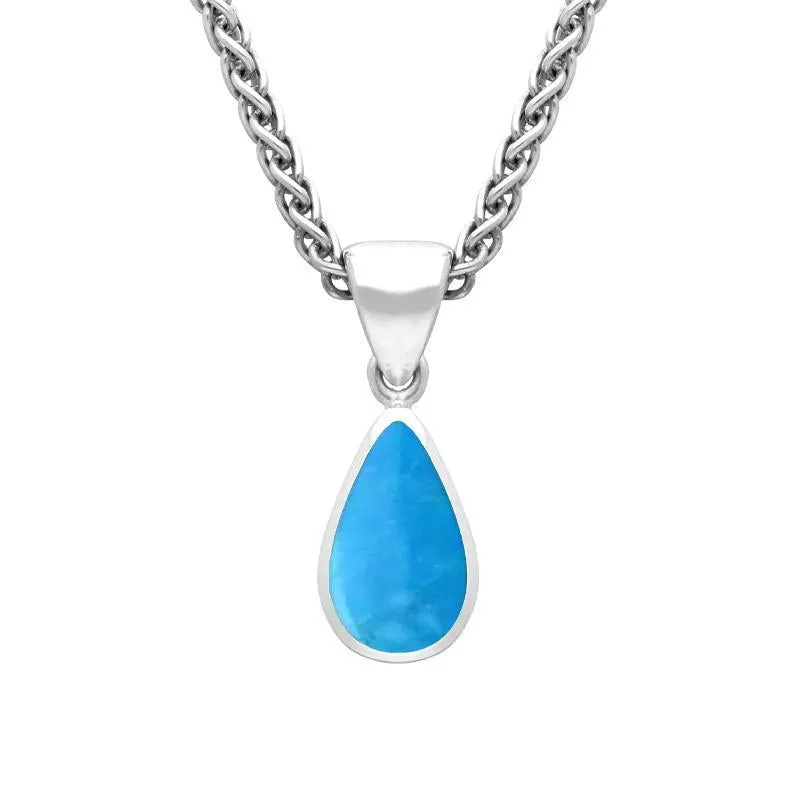 Sterling Silver Turquoise Dinky Pear Necklace sold by Jura Watches