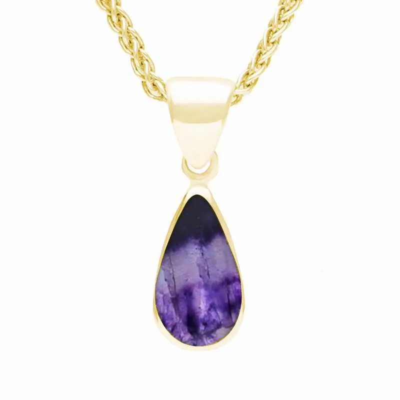 9ct Yellow Gold Blue John Dinky Pear Necklace sold by Jura Watches