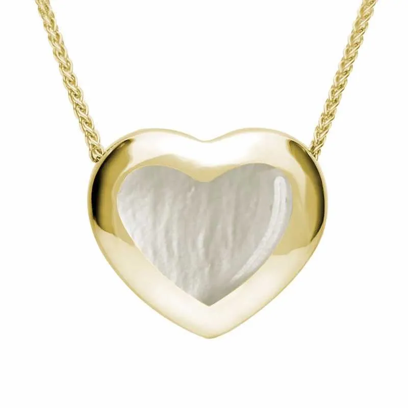 9ct Yellow Gold Mother Of Pearl Framed Heart Necklace sold by Jura Watches