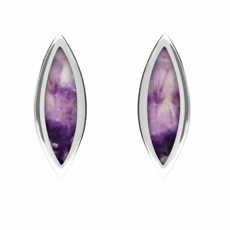 Sterling Silver Blue John Toscana Marquise Stud Earrings sold by Jura Watches