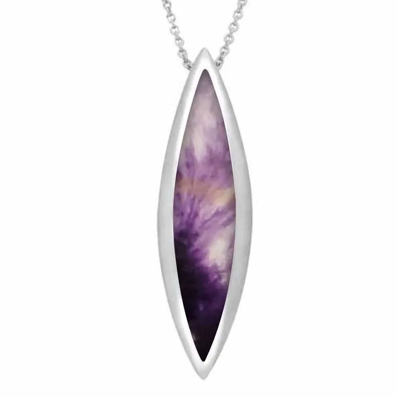 Sterling Silver Blue John Toscana Long Marquise Necklace sold by Jura Watches