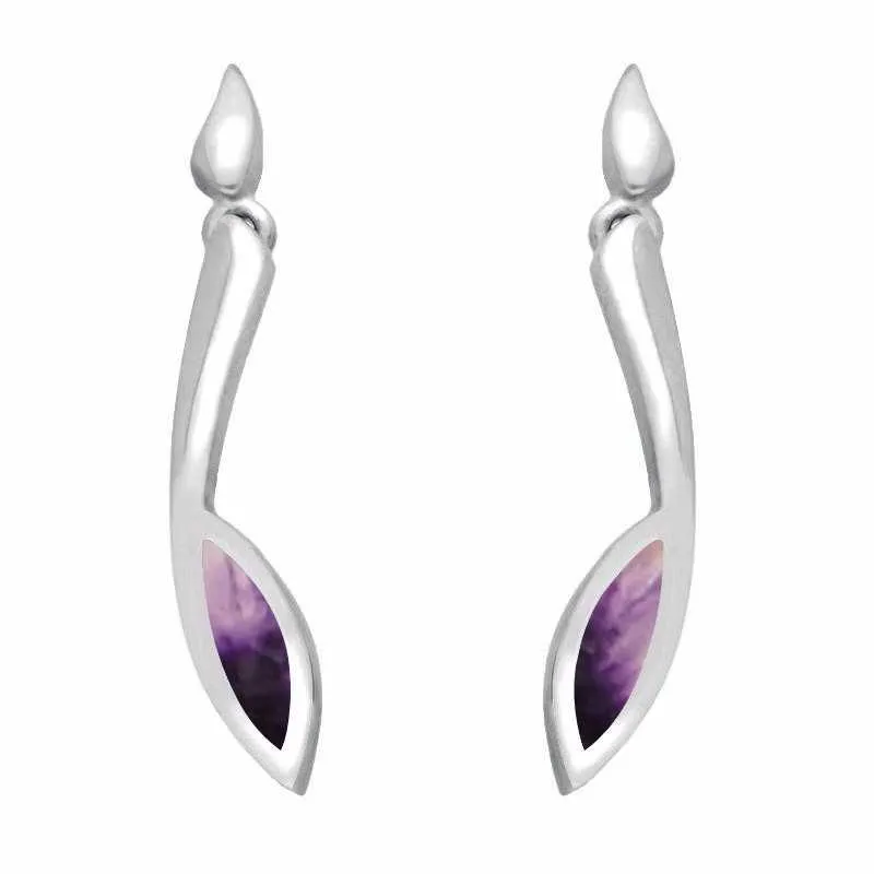 Sterling Silver Blue John Toscana Long Marquise Drop Earrings D sold by Jura Watches