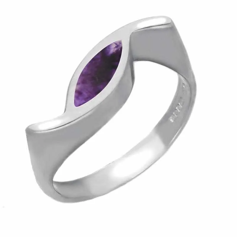 Sterling Silver Blue John Toscana Overlapping Marquise Ring D sold by Jura Watches