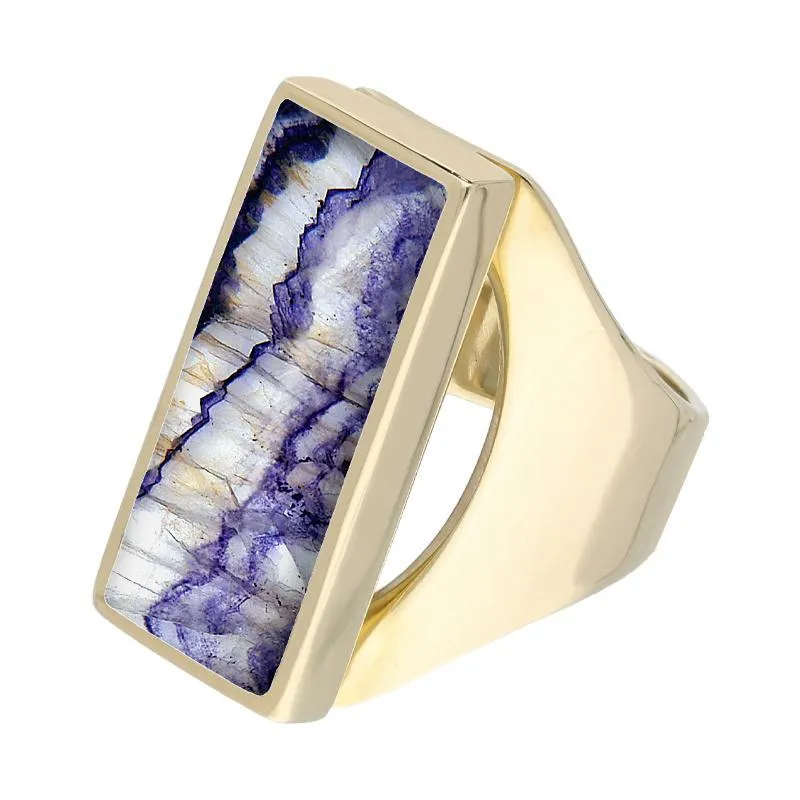 9ct Yellow Gold Blue John Medium Oblong Ring sold by Jura Watches product image thumbnail 2