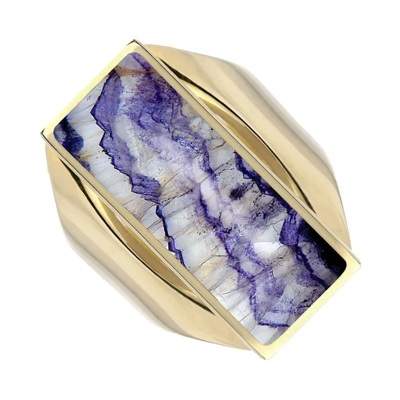 9ct Yellow Gold Blue John Medium Oblong Ring sold by Jura Watches
