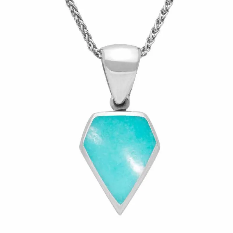 Sterling Silver Turquoise Kite Shaped Necklace sold by Jura Watches