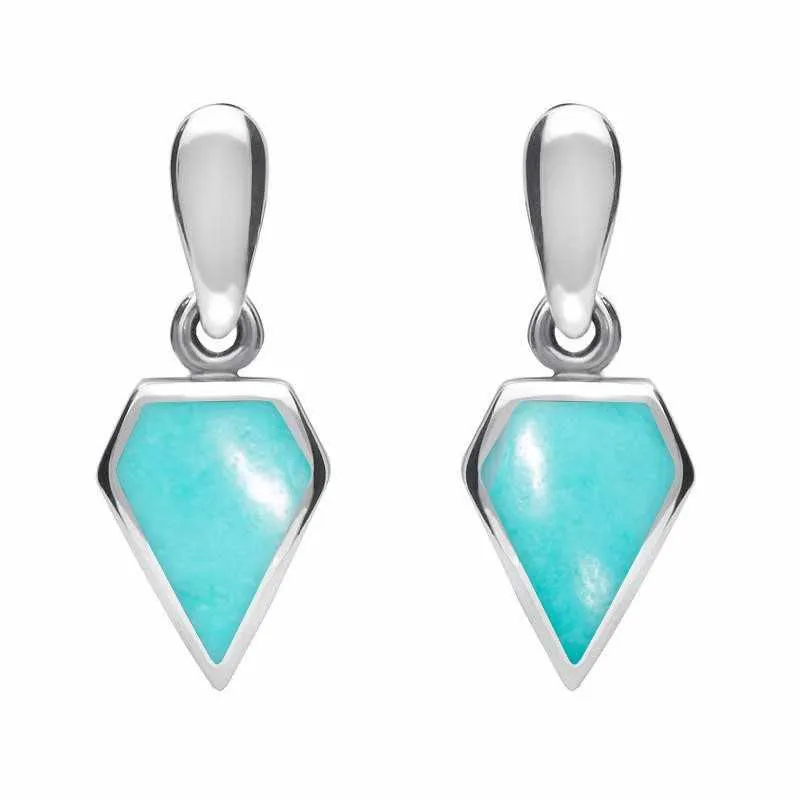 Sterling Silver Turquoise Small Kite Drop Earrings sold by Jura Watches