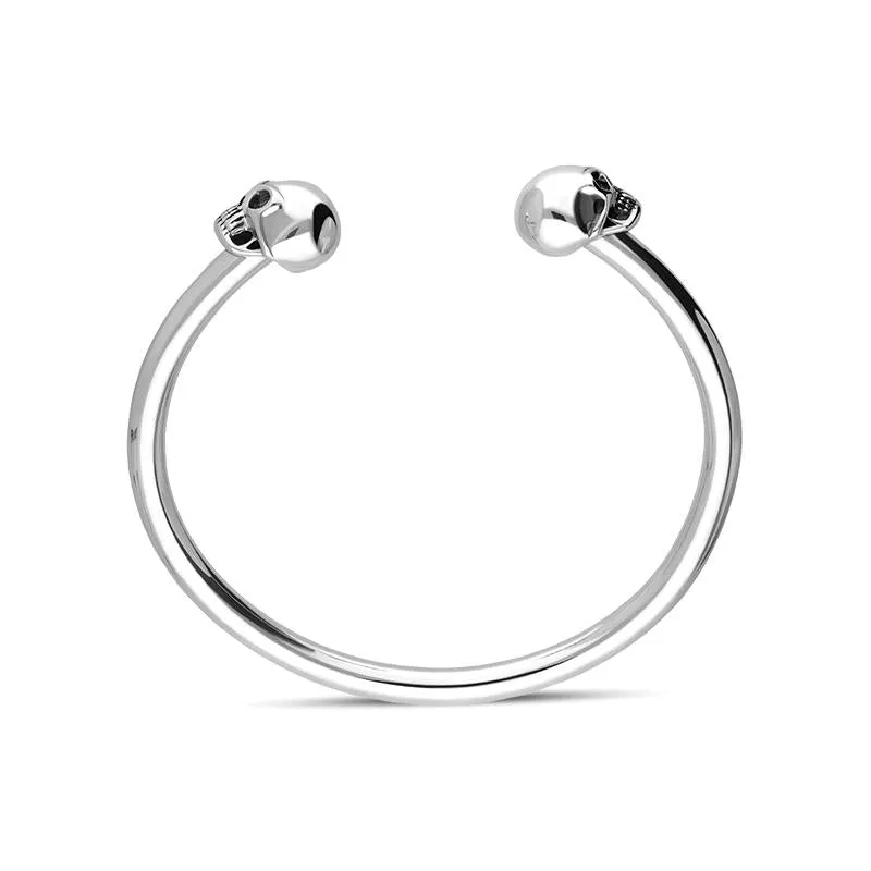 Sterling Silver Gothic Skull Torc Bangle sold by Jura Watches product image thumbnail 2