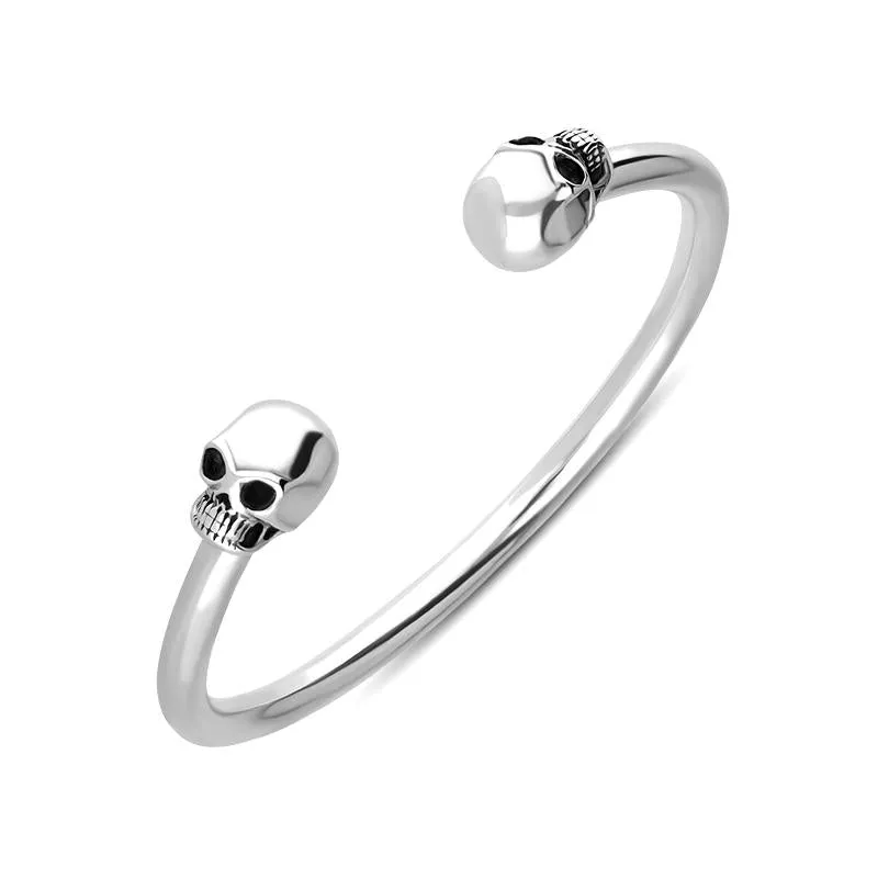 Sterling Silver Gothic Skull Torc Bangle sold by Jura Watches