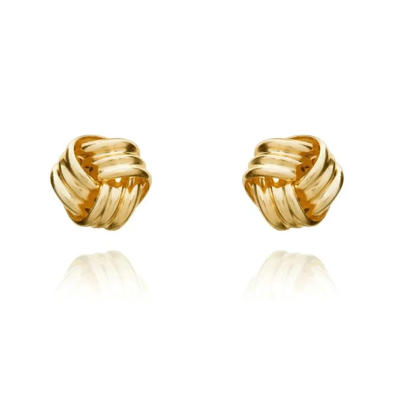 9ct Yellow Gold 5mm Looped Knot Stud Earrings sold by Jura Watches
