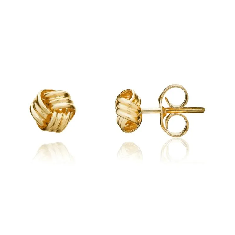 9ct Yellow Gold 5mm Looped Knot Stud Earrings sold by Jura Watches product image thumbnail 2