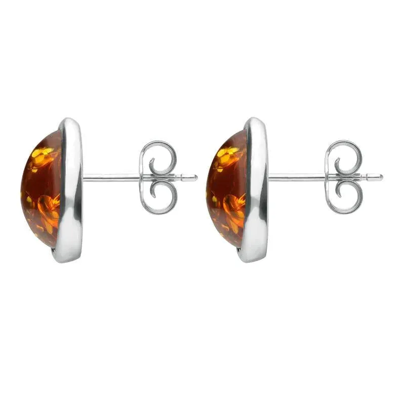 Sterling Silver Amber Abstract Marquise Stud Earrings sold by Jura Watches product image thumbnail 2