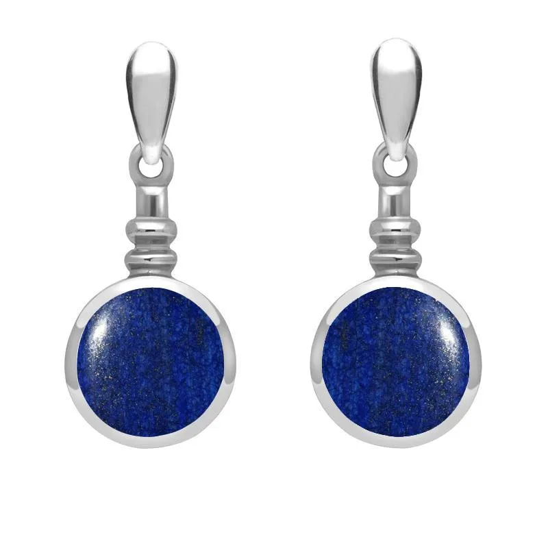 Sterling Silver Lapis Lazuli Bottle Top Drop Earrings sold by Jura Watches