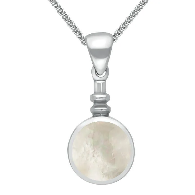 Sterling Silver Mother of Pearl Bottle Top Necklace sold by Jura Watches