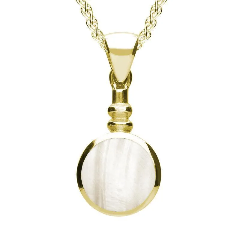 9ct Yellow Gold Mother of Pearl Bottle Top Necklace sold by Jura Watches