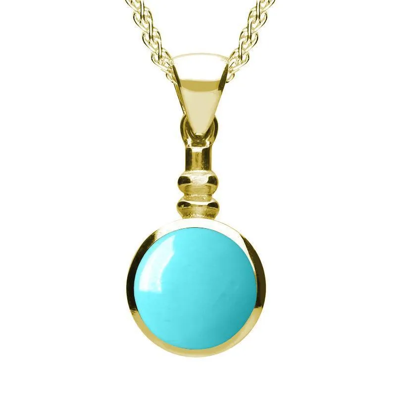 9ct Yellow Gold Turquoise Bottle Top Necklace sold by Jura Watches