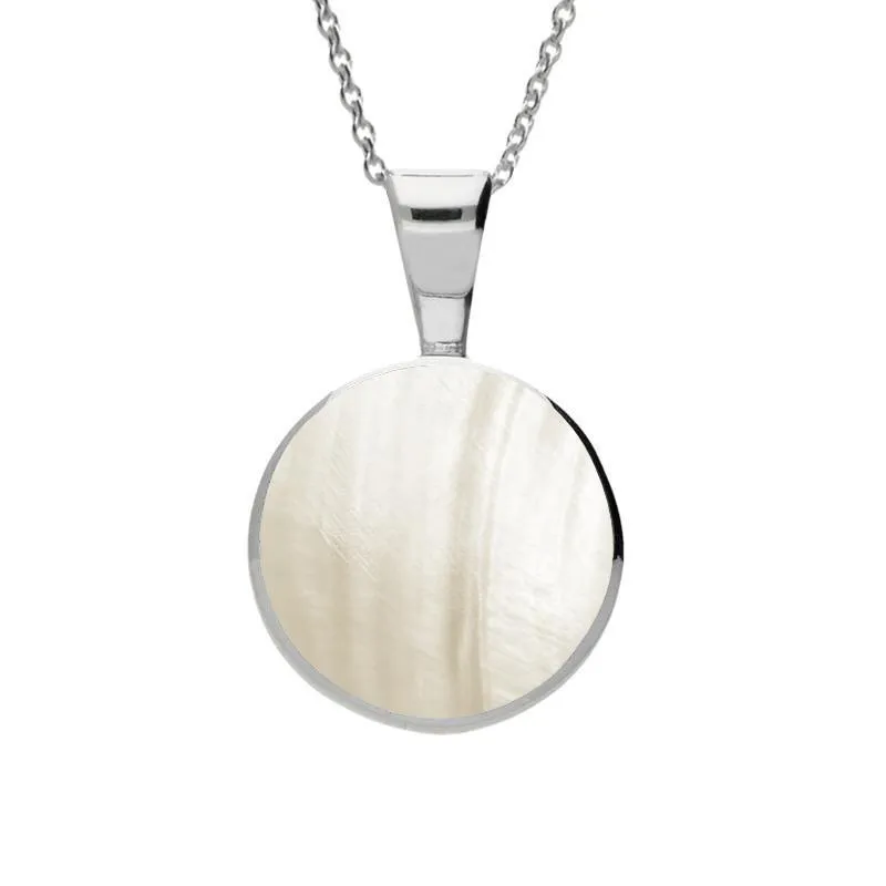 Sterling Silver Mother of Pearl Heritage Round Necklace sold by Jura Watches