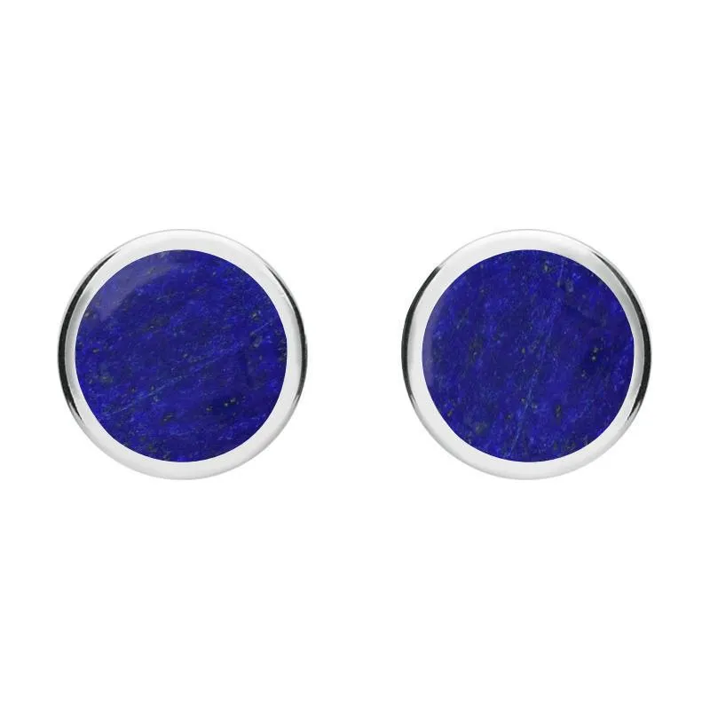 Sterling Silver Lapis Lazuli Round Stud Earrings sold by Jura Watches