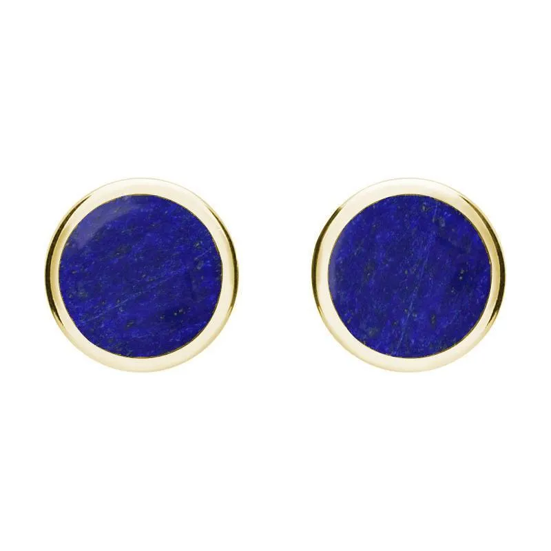 9ct Yellow Gold Lapis Lazuli Round Stud Earrings sold by Jura Watches