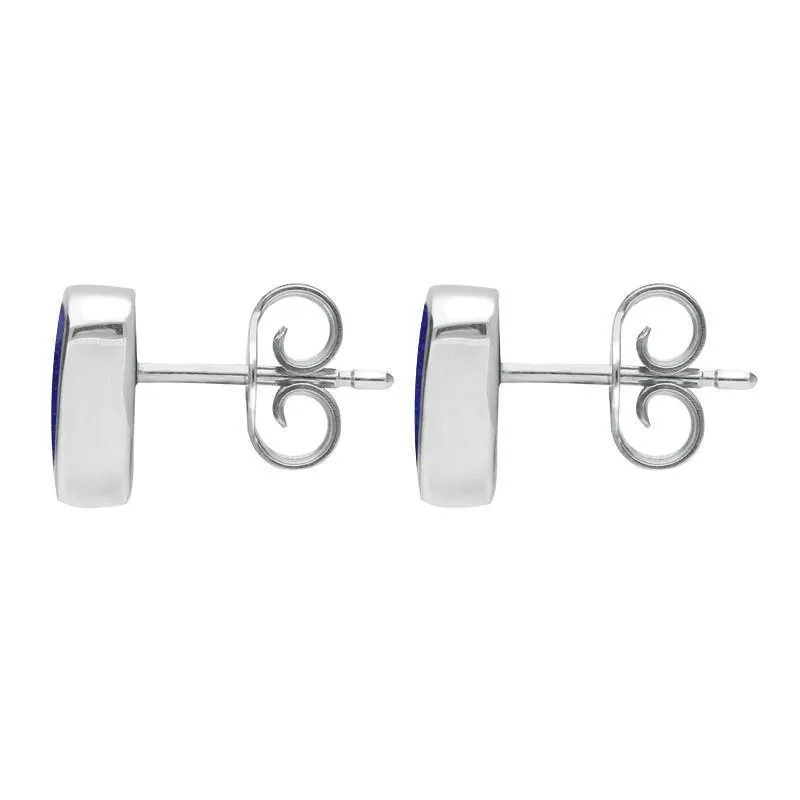 Sterling Silver Lapis Lazuli Small Curved Triangle Stud Earrings sold by Jura Watches product image thumbnail 2