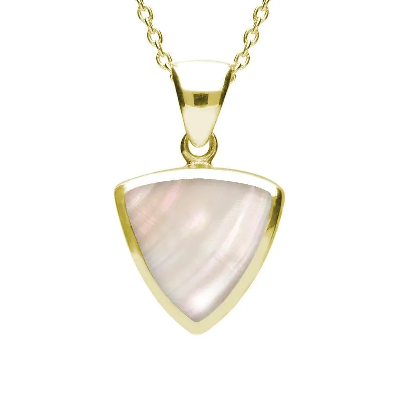 9ct Yellow Gold Mother of Pearl Curved Triangle Necklace sold by Jura Watches