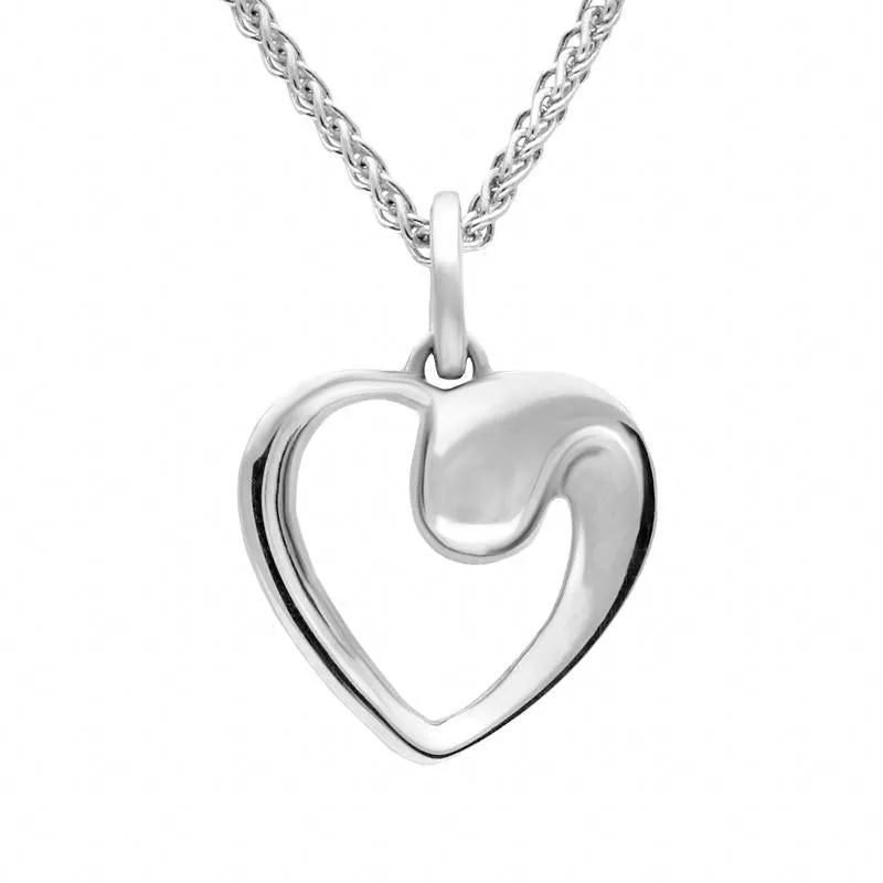 Sterling Silver Open Heart Necklace sold by Jura Watches