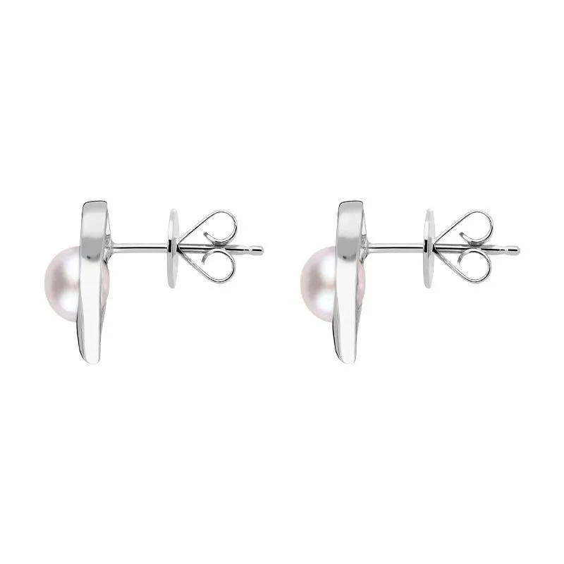 Sterling Silver Pink Pearl Open Heart Stud Earrings sold by Jura Watches product image thumbnail 2
