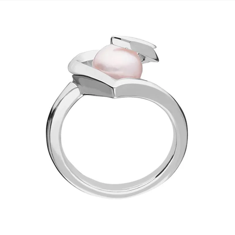 Sterling Silver Pearl Twisted Open Heart Ring sold by Jura Watches product image thumbnail 2