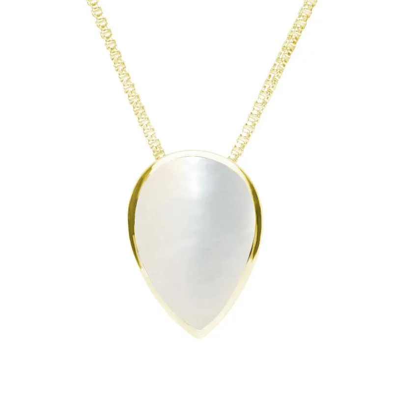 9ct Yellow Gold Mother of Pearl Upside Down Pear Necklace sold by Jura Watches