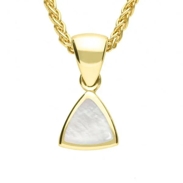 9ct Yellow Gold Mother of Pearl Curved Triangle Small Necklace sold by Jura Watches