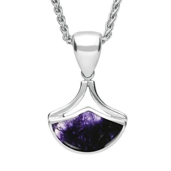 Sterling Silver Blue John Fan Shaped Necklace sold by Jura Watches