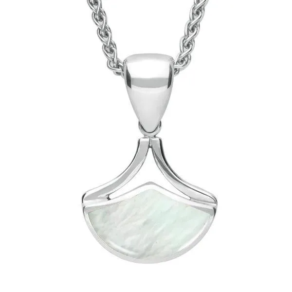 Sterling Silver Mother of Pearl Fan Shaped Necklace sold by Jura Watches