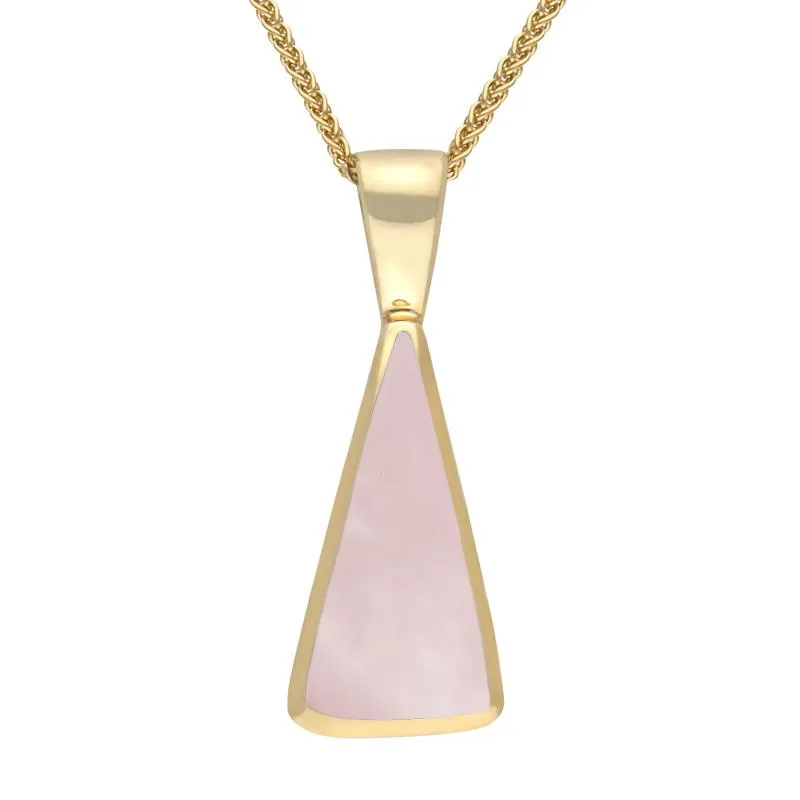 9ct Yellow Gold Pink Mother of Pearl Triangle Necklace sold by Jura Watches