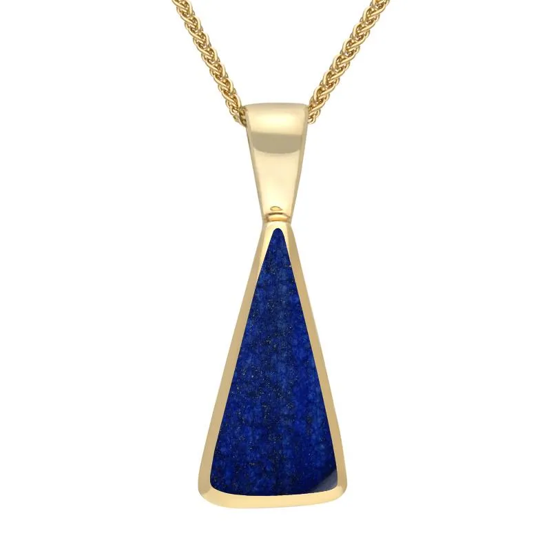 9ct Yellow Gold Lapis Lazuli Triangle Necklace sold by Jura Watches