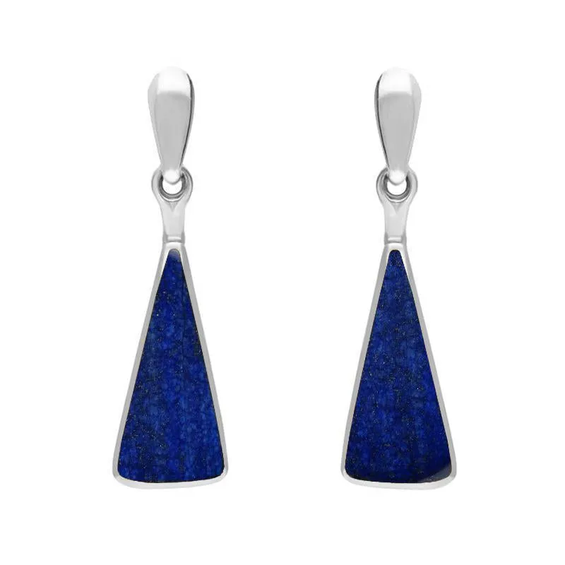 Sterling Silver Lapis Lazuli Triangle Drop Earrings sold by Jura Watches