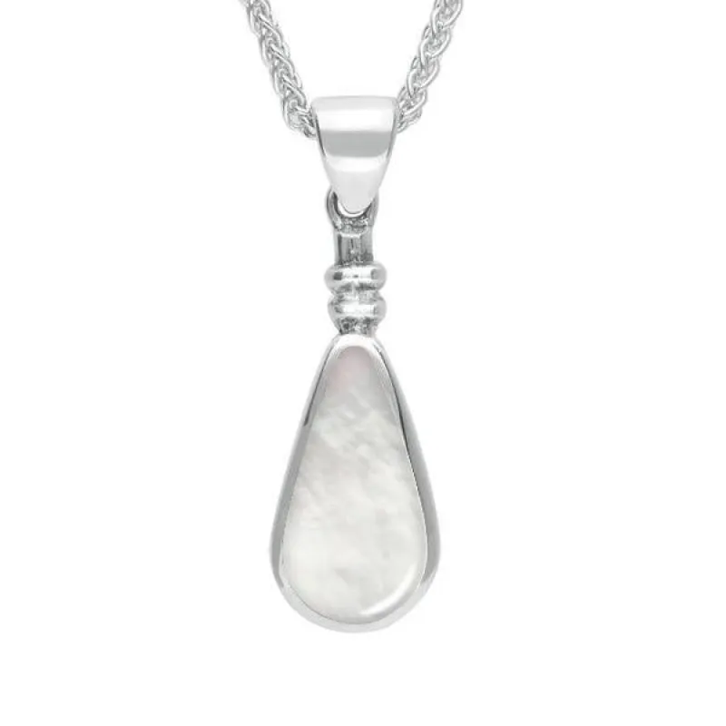Sterling Silver Mother of Pearl Bottle Top Pear Necklace sold by Jura Watches
