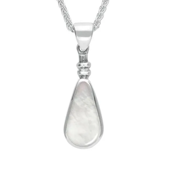 Sterling Silver Mother of Pearl Bottle Top Pear Necklace sold by Jura Watches