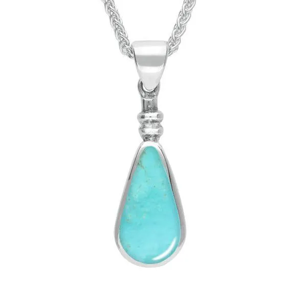 Sterling Silver Turquoise Bottle Top Pear Necklace sold by Jura Watches