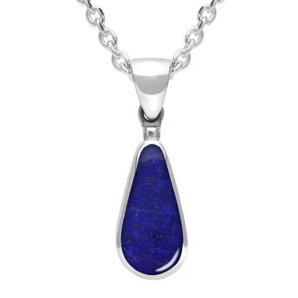Sterling Silver Lapis Lazuli Small Pear Necklace sold by Jura Watches