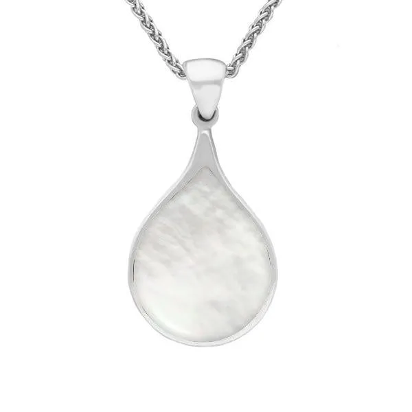 Sterling Silver Mother of Pearl Balloon Shaped Necklace sold by Jura Watches