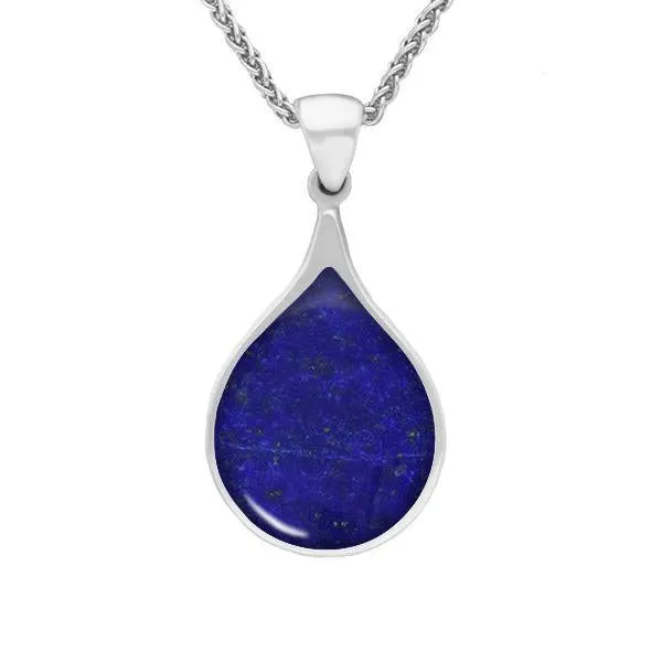 Sterling Silver Lapis Lazuli Balloon Shaped Necklace sold by Jura Watches