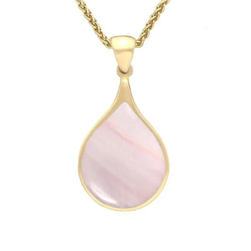 9ct Yellow Gold Pink Mother of Pearl Balloon Shaped Necklace sold by Jura Watches