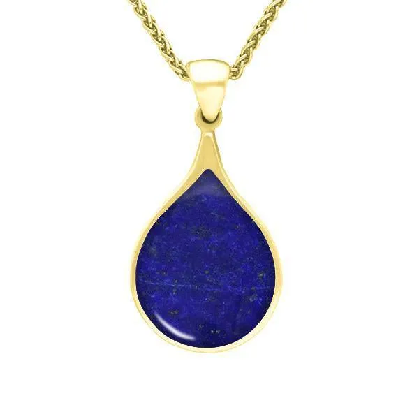 9ct Yellow Gold Lapis Lazuli Balloon Shaped Necklace sold by Jura Watches