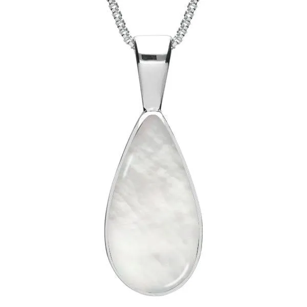 Sterling Silver Mother of Pearl Classic Teardrop Necklace sold by Jura Watches