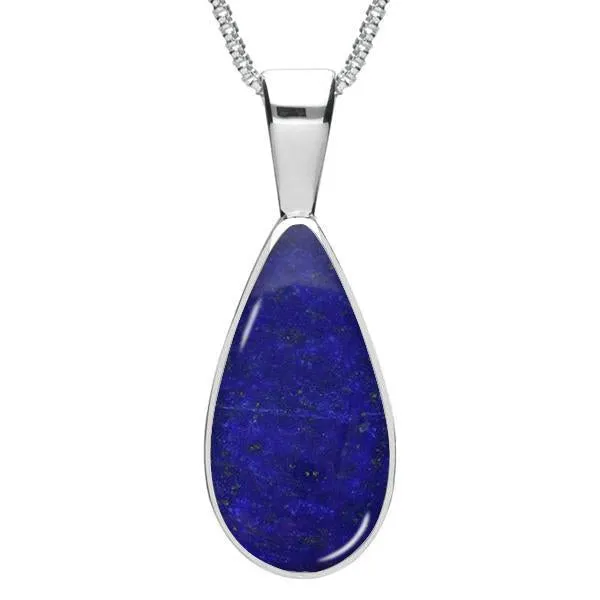 Sterling Silver Lapis Lazuli Classic Teardrop Necklace sold by Jura Watches