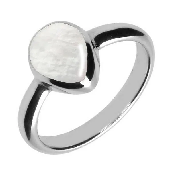 Sterling Silver Mother of Pearl Pear Shaped Ring sold by Jura Watches