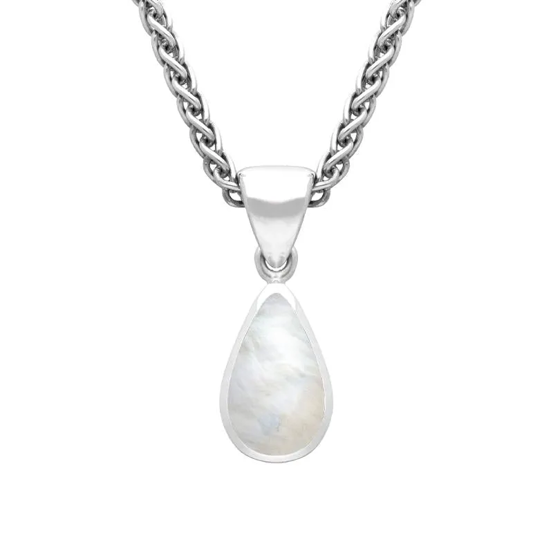 Sterling Silver Mother of Pearl Dinky Pear Necklace sold by Jura Watches