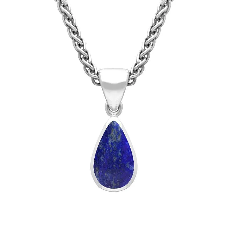 Sterling Silver Lapis Lazuli Dinky Pear Necklace sold by Jura Watches