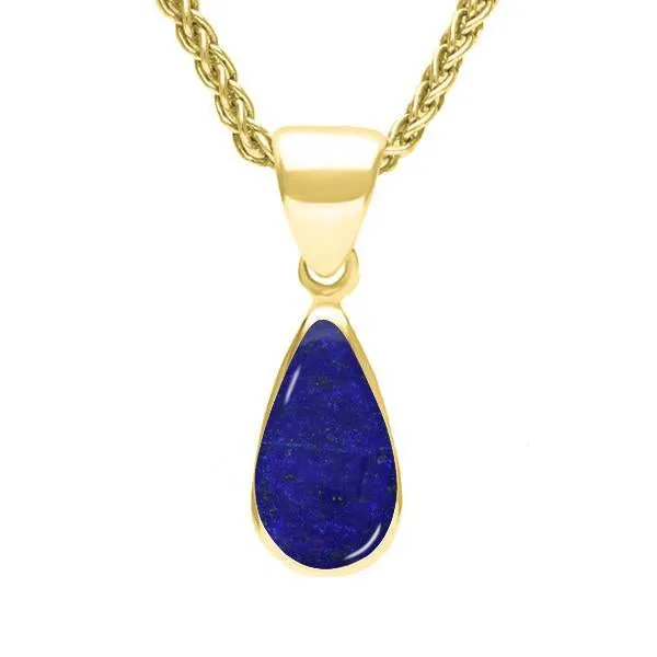 9ct Yellow Gold Lapis Lazuli Dinky Pear Necklace sold by Jura Watches