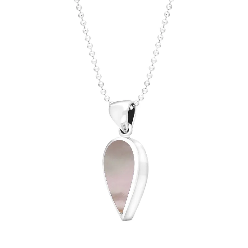 Sterling Silver Pink Mother of Pearl Small Upside Down Pear Necklace sold by Jura Watches product image thumbnail 2
